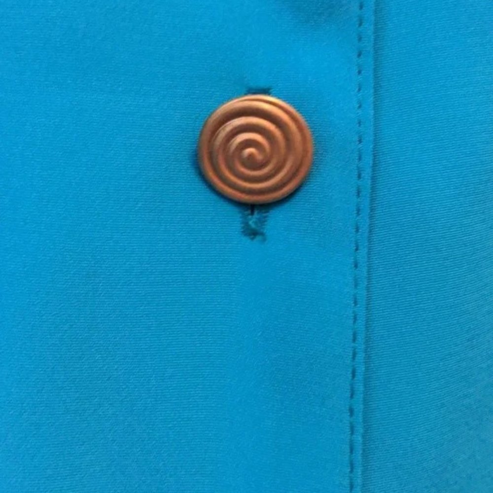 SK & Company Turquoise Button down Blouse - Picture 4 of 6